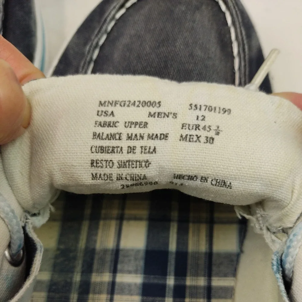 Faded glory mens blue‎ canvas boat shoes size 12